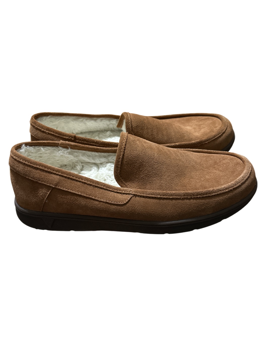 Vionic Gustavo Slippers With A Suede Upper And Faux Shearling Lining Size 10